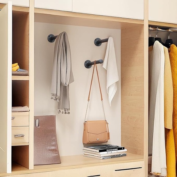 2 PK WALL MOUNTED CLOTHES RACK - Picture 3 of 5